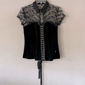 Tripp - Velvet & Lace Corset Top